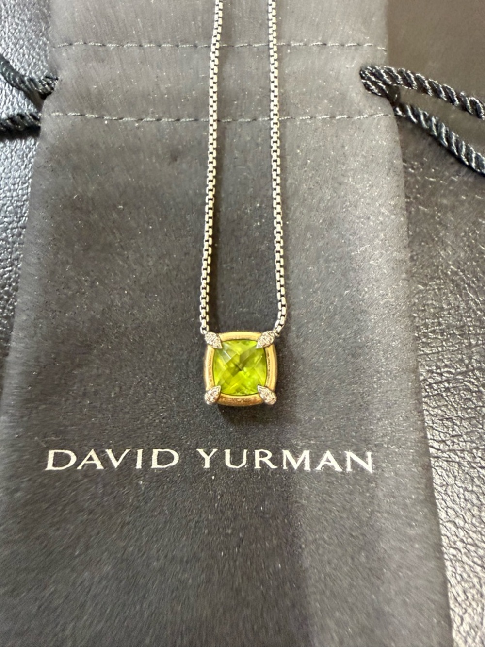 David Yurman Green Peridot Petite Chatelaine Pendant Necklace